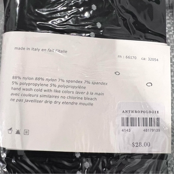 Anthropologie Women’s Tintoretta Black White Polka-dots Tights Size M/L - Picture 7 of 7